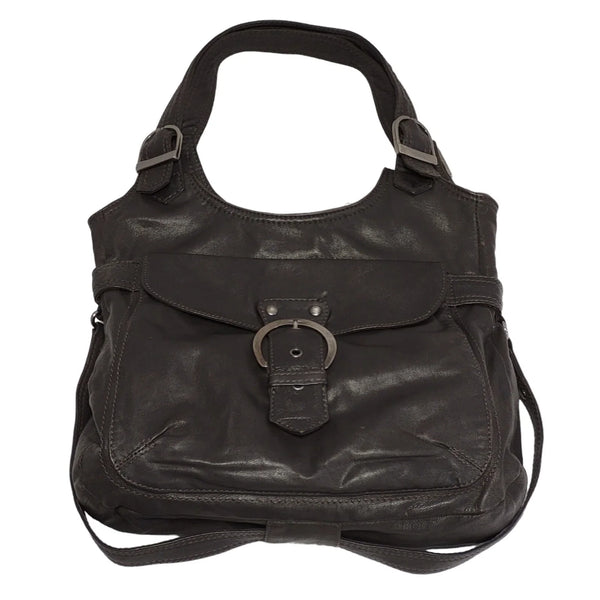 Ted Baker Brown Clasp Leather Medium Hand Bag Uk Women's Size 13.5" x 13.5"
