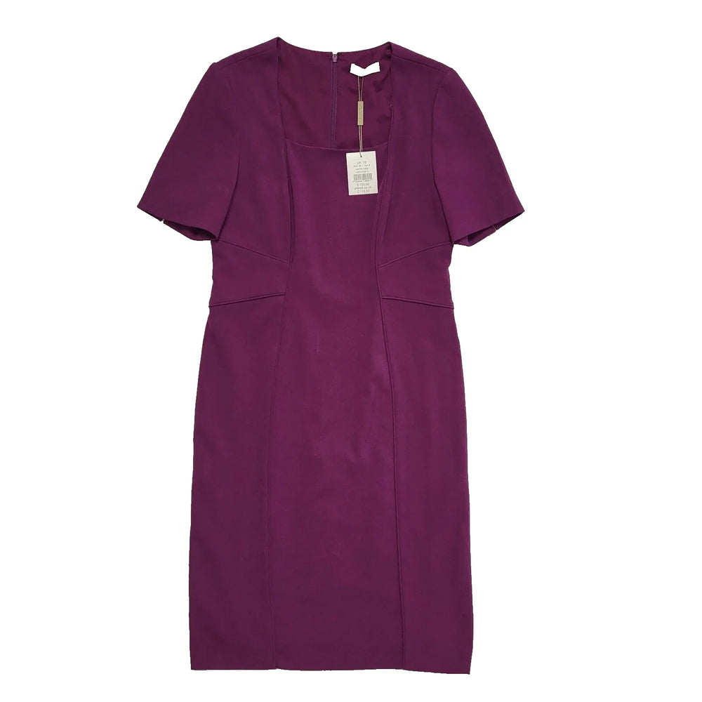 Planet Purple Dress Shift Short Sleeve Foraml UK Women's 10 Bnwt L309
