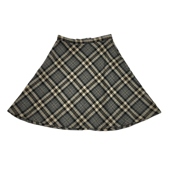 Keynote 70s Vintage Grey & Black Check Mini Skirt Women's Size 6 W24