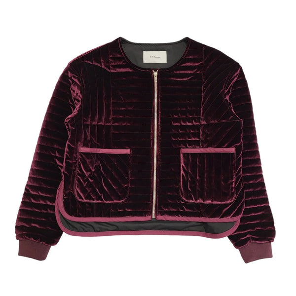 Brit Island Purple Zipped Velvet Jacket UK Women's 14 BB643