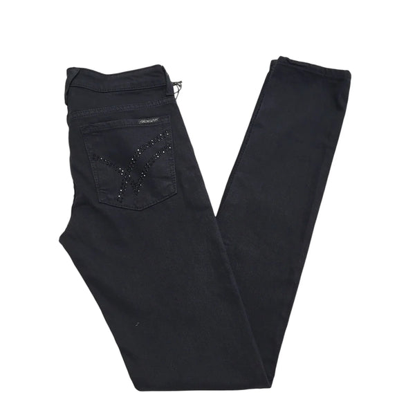 William Rast Black Skinny Denim Jeans Uk Women's Size 6 W26 L33 Bnwt DD270