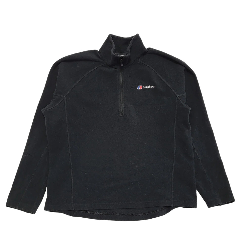 Berghaus Vintage Y2K Black 1/4 Zip Fleece Base Layer Womens UK Size 10
