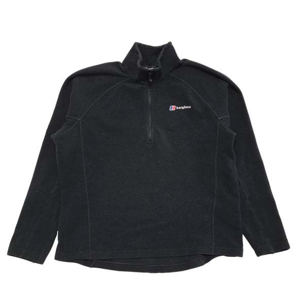 Berghaus Vintage Y2K Black 1/4 Zip Fleece Base Layer Womens UK Size 10