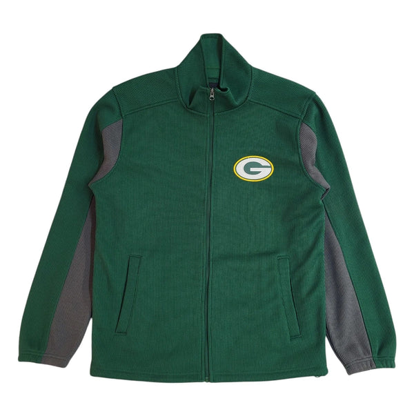 NFL Green Bay Packers Green Full Zip Y2K Jacket UK Men's Size M