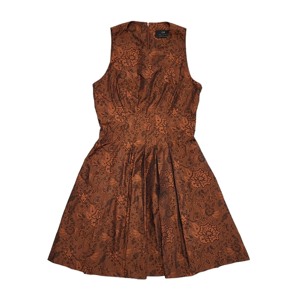 Cue Orange Sleeveless A-Line Dress UK Women's Size 8 BB626