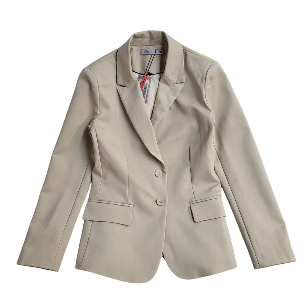 Oasis Cotton Sateen Stone Formal/Casual Blazer UK Women's 6 BNWT EE621