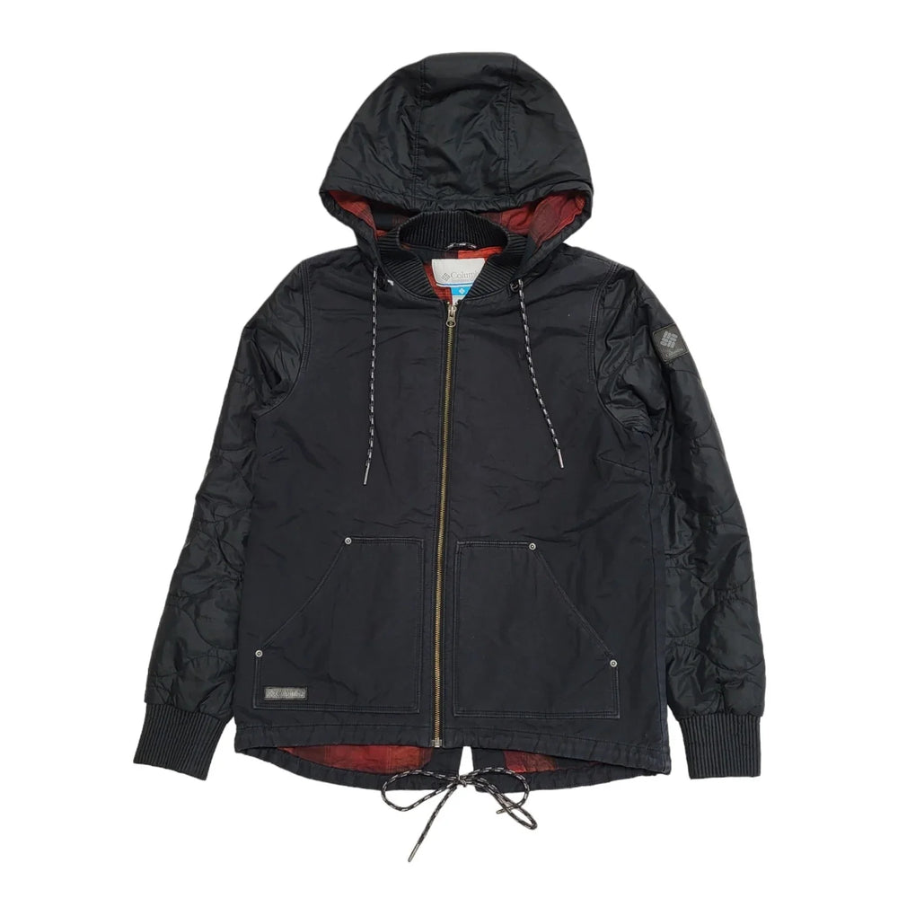 Columbia Black Zipped Hooded Jacket Women's UK M 10 eu 38 H393
