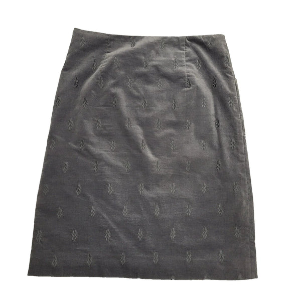 White Stuff Grey Side Zip Velvet Skirt Uk Women's Size 8 BB943