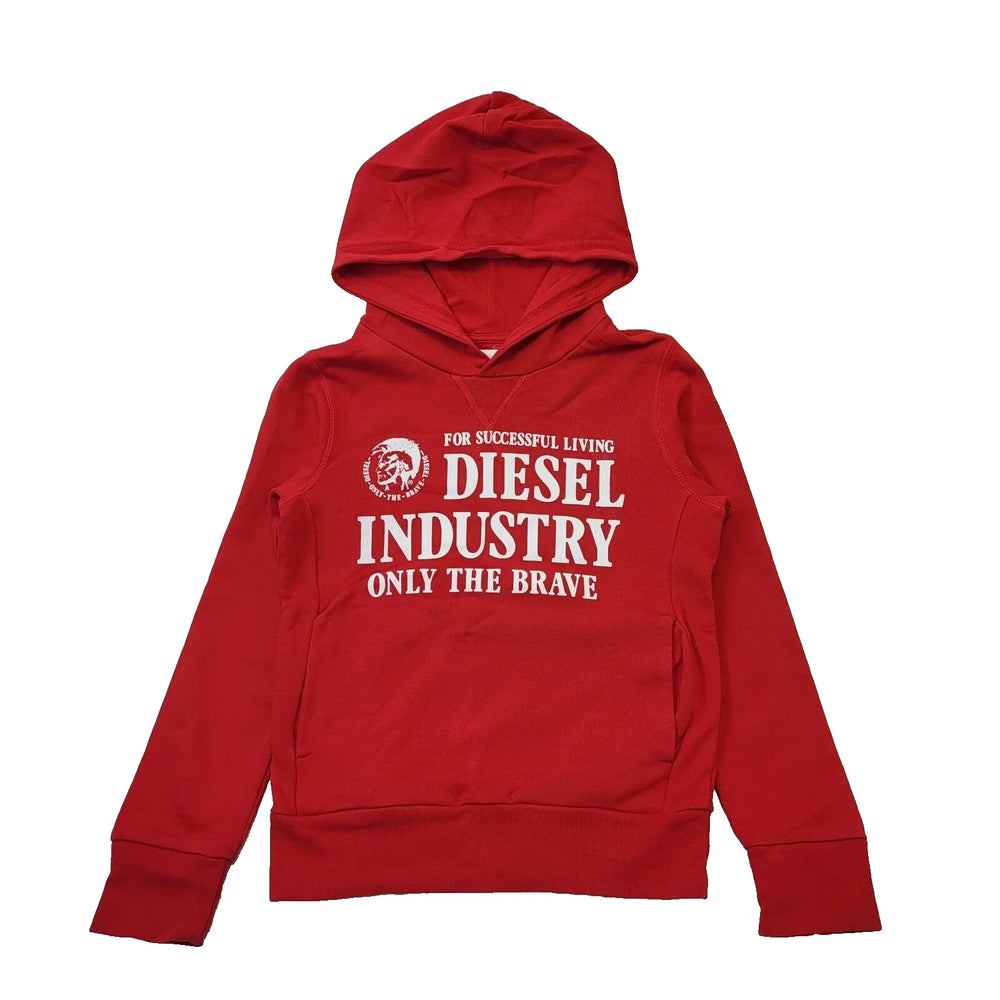 Diesel Only The Brave Red Drawstring Sweatshirt Hoodie Women's UK M 10 H117