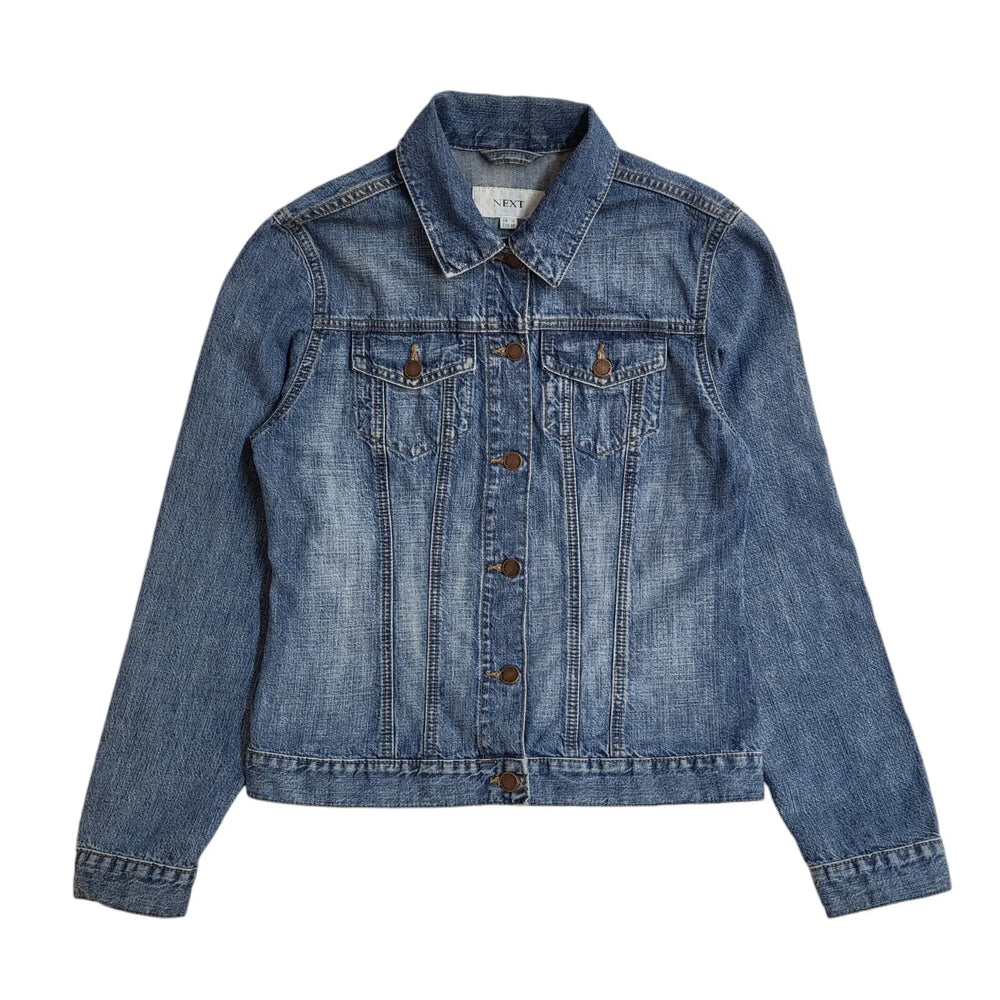 Next 90s  Blue Denim Button Front Jacket UK Women's Size 10