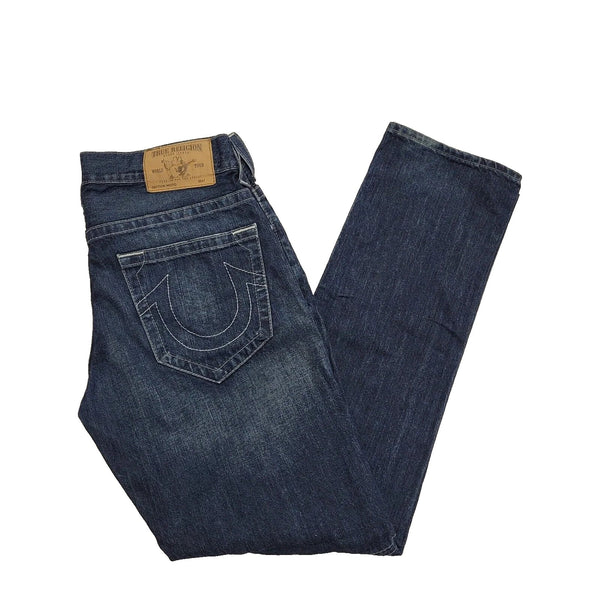 True Religion Dark Blue Straight Denim Jeans UK Men's M W32 L34 L477