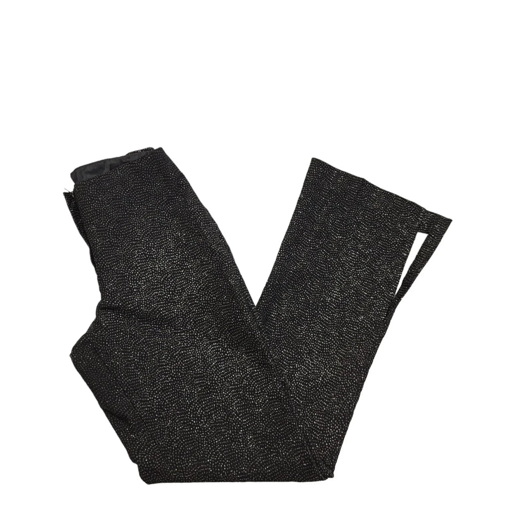Bay Vintage 80's Black Boot Leg Glitter Trousers Womens UK Size 10 W28 L31