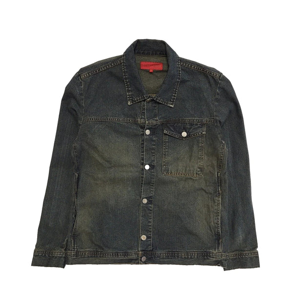 FCUK Vintage 90's Blue/Brown Button Up Collared Denim Jacket Men's UK Size M