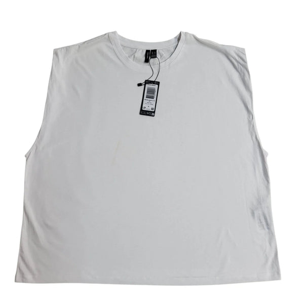 Vero Moda White T-Shirt Sleeveless Relaxed Top Women's Bnwt UK XL 14 L765