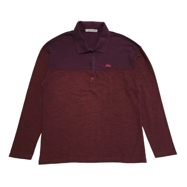 Lacoste Purple & Red Long Sleeve Polo TShirt op Womens UK Size L CC906