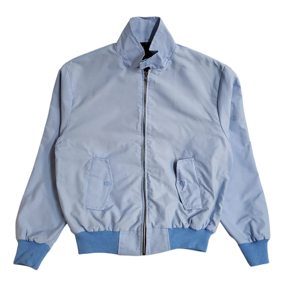 Vintage Light Blue 90s Button Vintage Bomber Jacket Uk Men's Size Medium