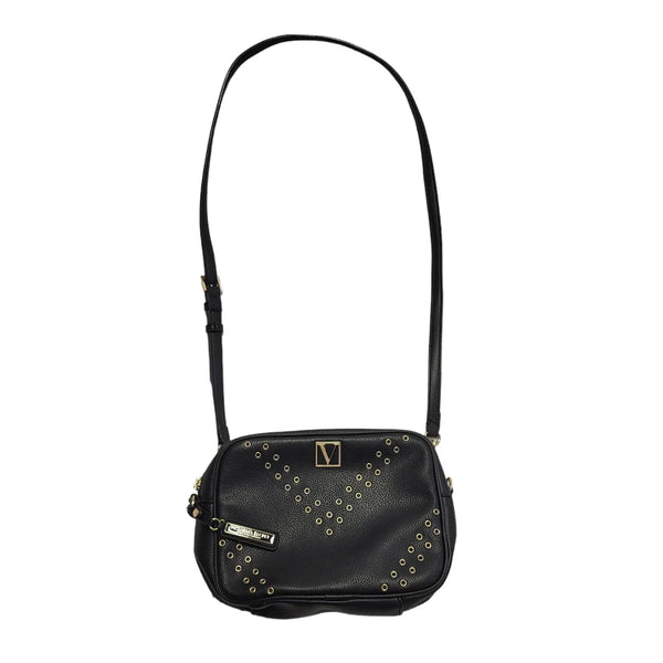 Victoria's Secret Black Leather Shoulder Hand Bag Uk Women's Size 8.5" x 6"