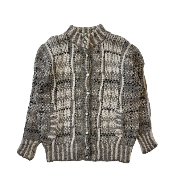 St Michael 80s Vintage Grey Button-Up Cardigan Women's Size 16/18 Eu 46/48
