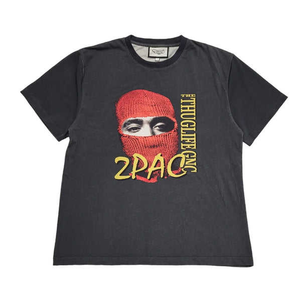 Dapped Vintage 90's Grey 2Pac Short Sleeve T-Shirt Mens UK Size L