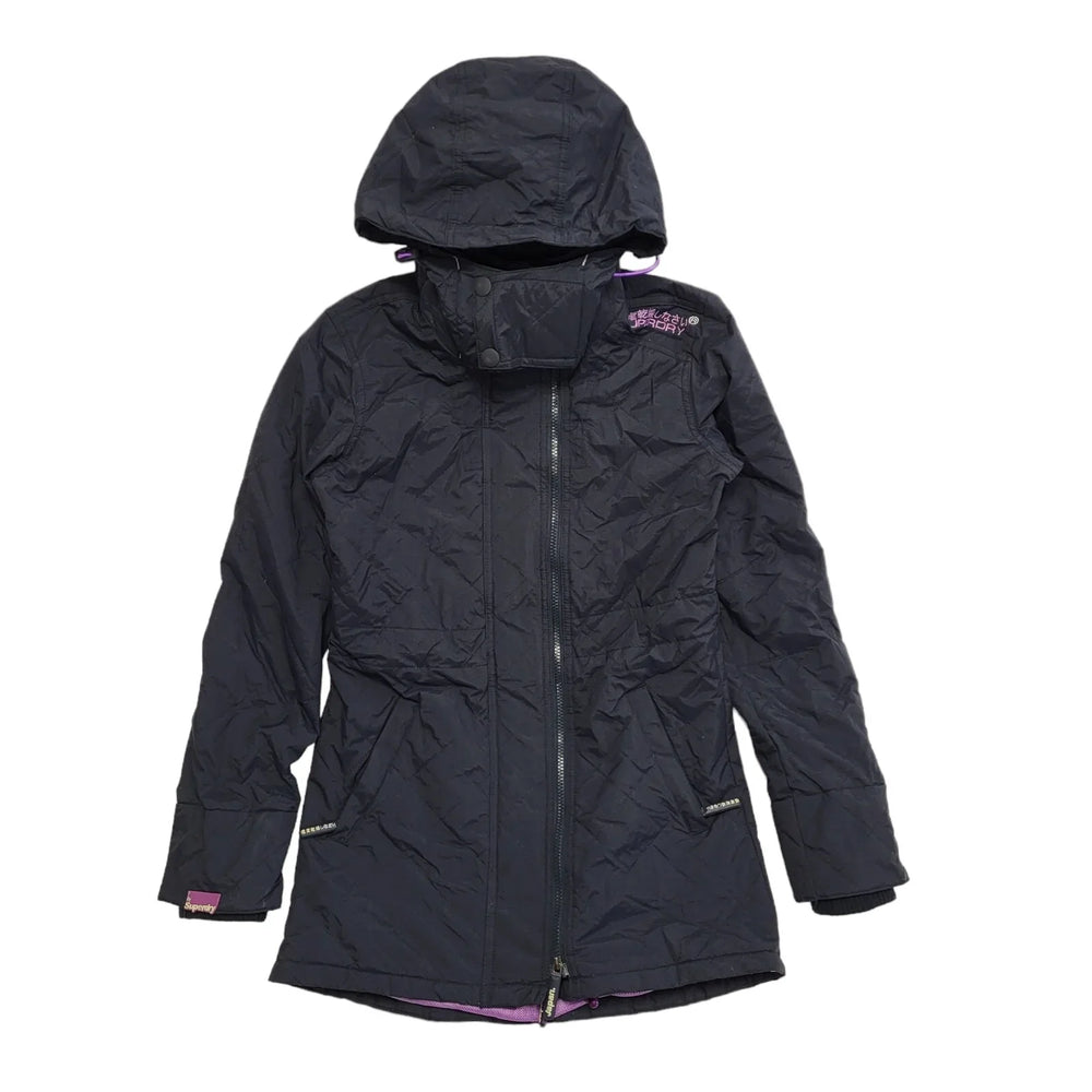 Superdry Wind Parka Navy Blue Hooded Jacket UK Women's XS eu 34 L25