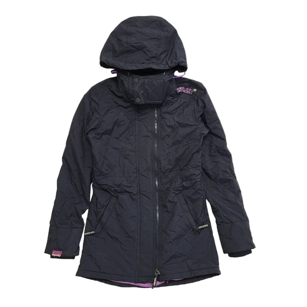 Superdry Wind Parka Navy Blue Hooded Jacket UK Women's XS eu 34 L25