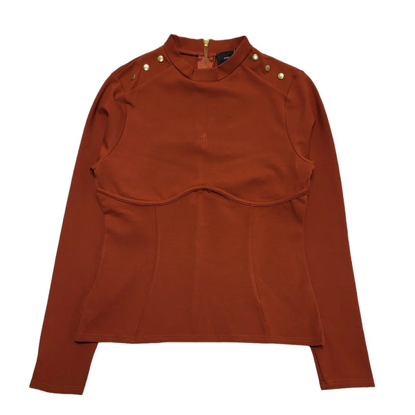 Karen Miller Orange Long Shoulder Seamed Ponte Top UK Women's XL 14  Bnwt K609