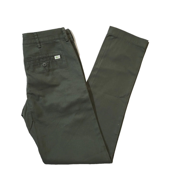 Lacoste Green Skinny Cotton Zipper Fly Slim Trousers Men's xS W29 L32 H51