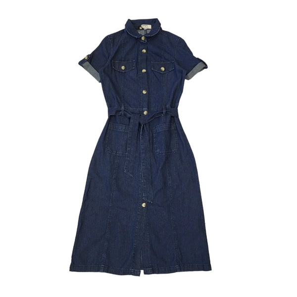 Dorothy Perkins Blue Short Sleeve Denim Shirt Dress Uk Women's 8 Bnwt EE112
