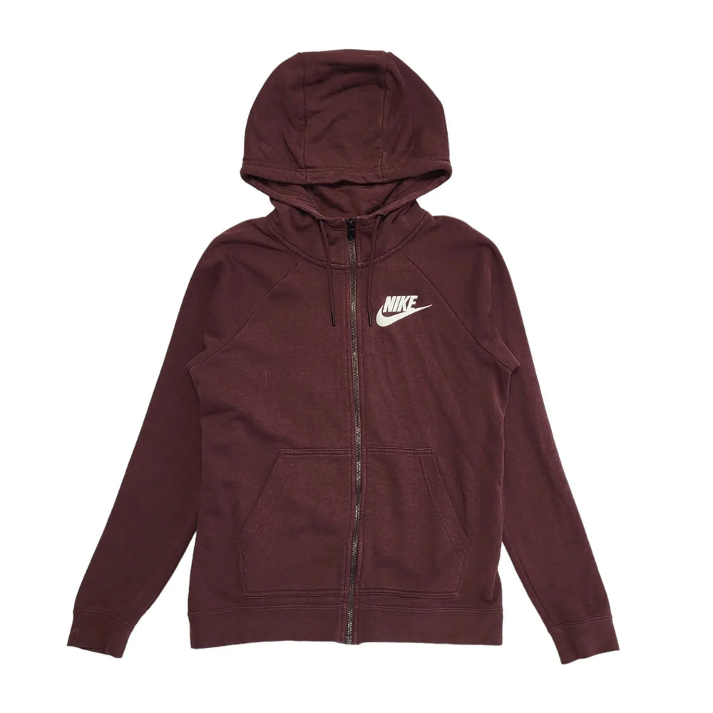 Nike Hoodie Maroon Full Zip Sports Mens UK Size S DD647