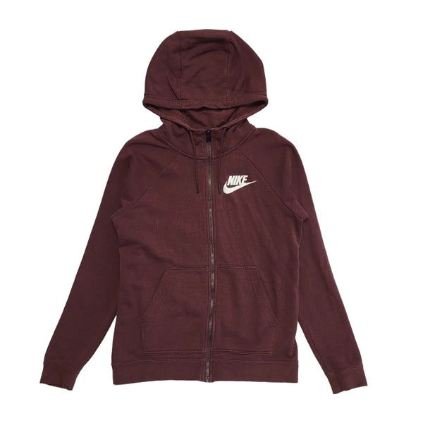 Nike Hoodie Maroon Full Zip Sports Mens UK Size S DD647