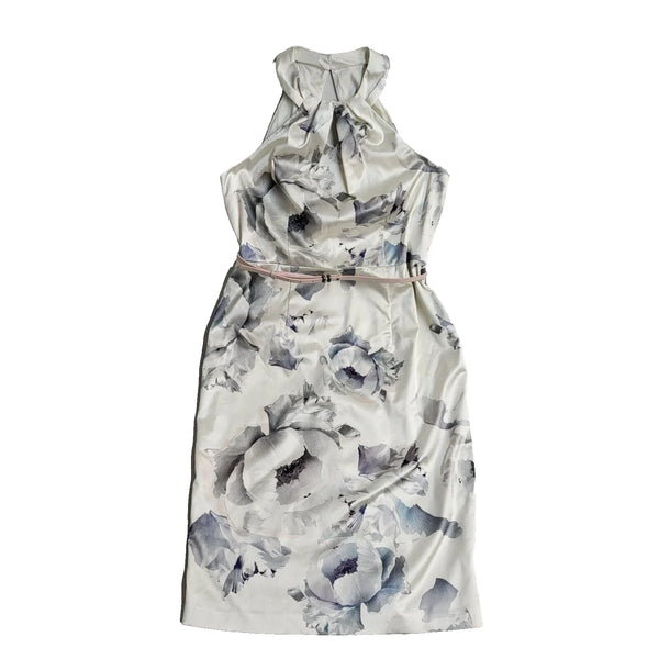 Coast Vintage 90s White Floral Sleeveless Dress Uk Women's Size 18 Bnwt