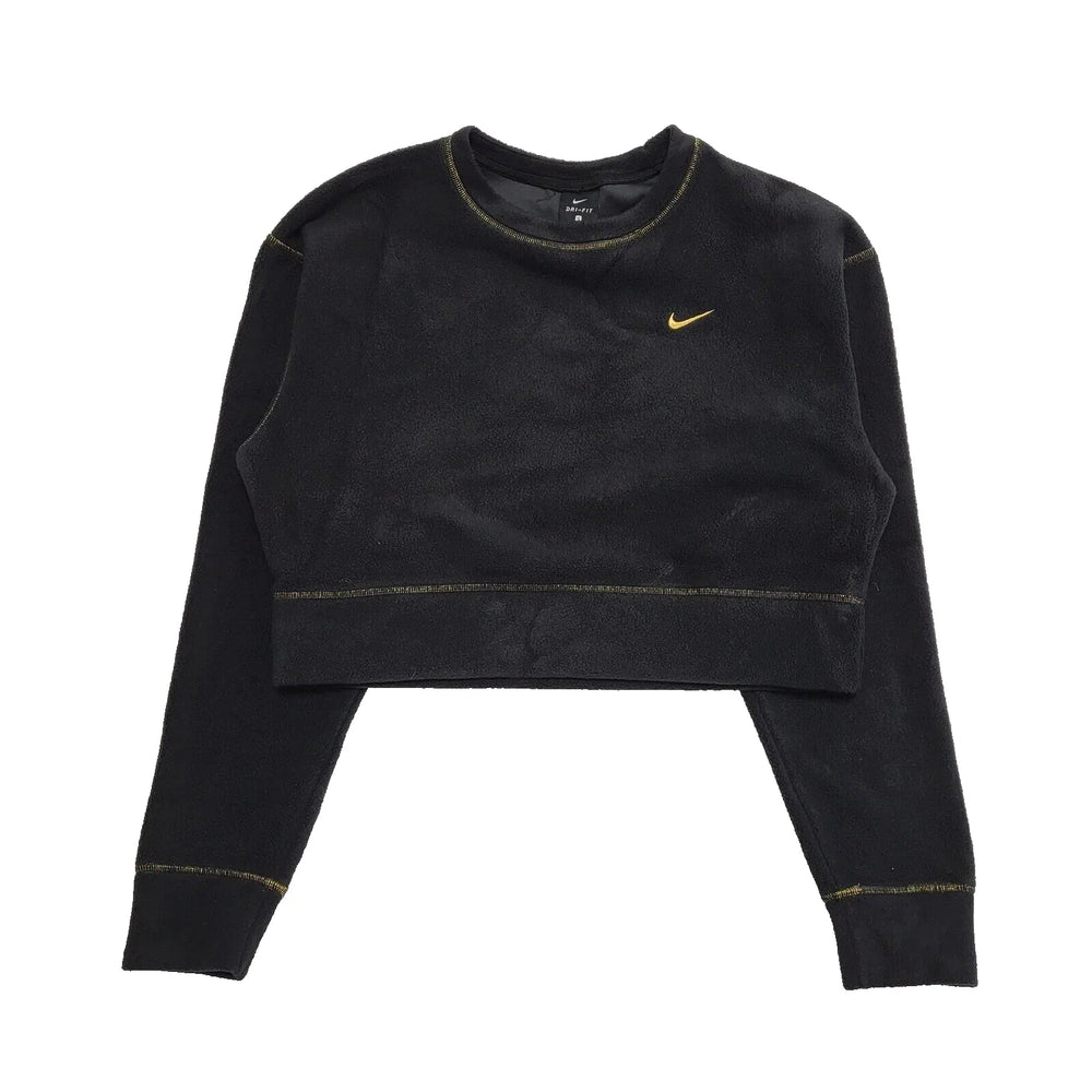 Nike Dr-Fit Black Round Neck Crop Sweatshirt Uk Women's Small K186