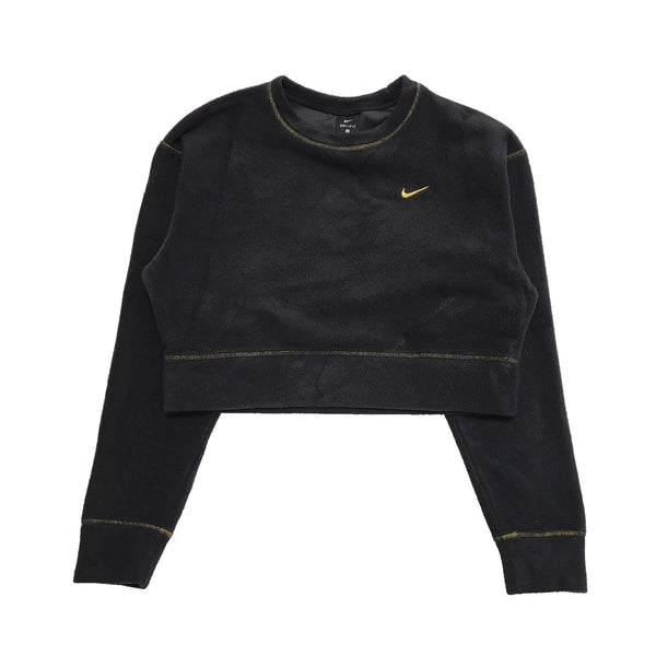 Nike Dr-Fit Black Round Neck Crop Sweatshirt Uk Women's Small K186