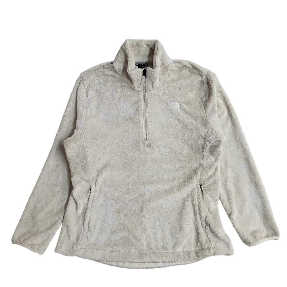 The North Face Cream Faux Fur 1/4 Zip Sweatshirt Women's UK Size XXL EE619
