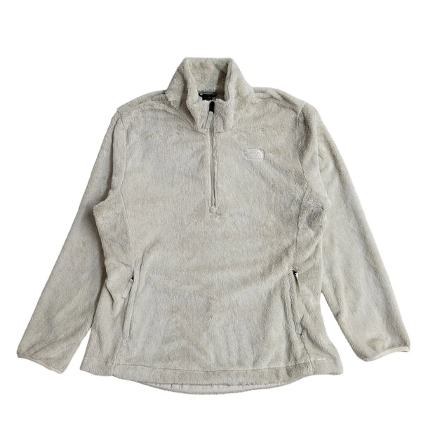 The North Face Cream Faux Fur 1/4 Zip Sweatshirt Women's UK Size XXL EE619