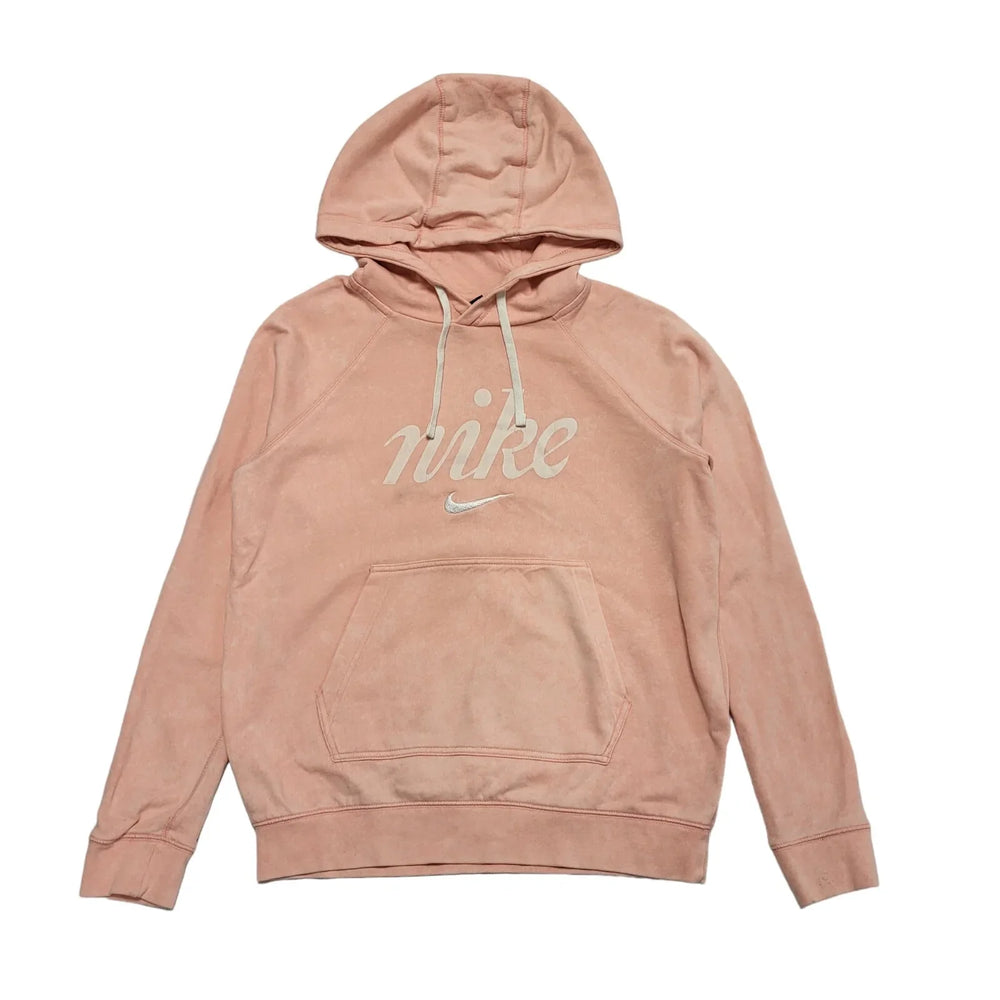 Nike Spell Out Pink Drawstring Sweatshirt Hoodie Uk Women's Size Small BB840