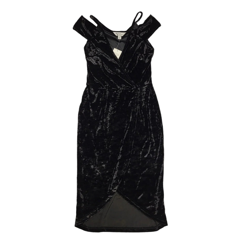 Miss Selfridge Black Bodycon Evening Velvet Dress Women's UK 8 BNWT BB733