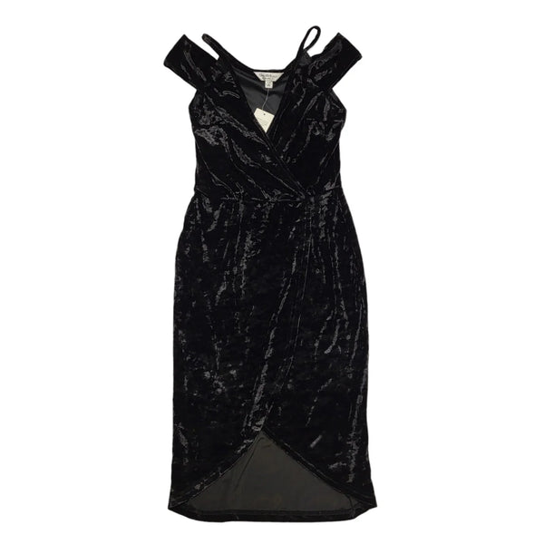 Miss Selfridge Black Bodycon Evening Velvet Dress Women's UK 8 BNWT BB733