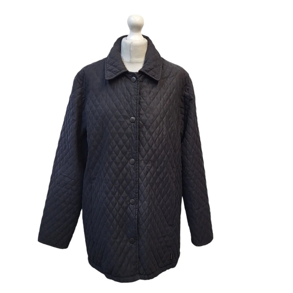 Barbour Micro Fibre Black Quilted Jacket Uk Women's Size 14 EE501
