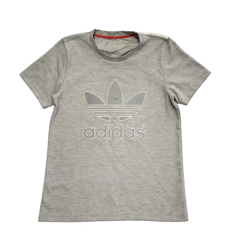 Adidas Grey Crew Neck Logo T-Shirt Uk Men's Size Small CC95
