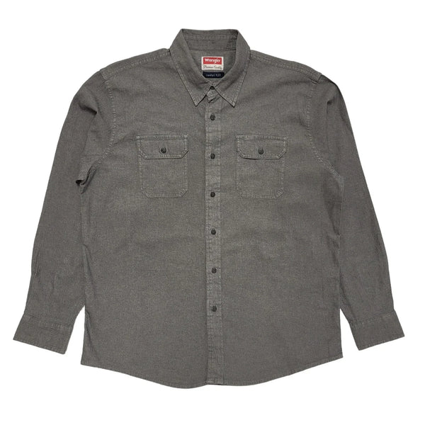 Wrangler 80's Vintage Grey Denim Long Sleeve Shirt Mens UK Size L
