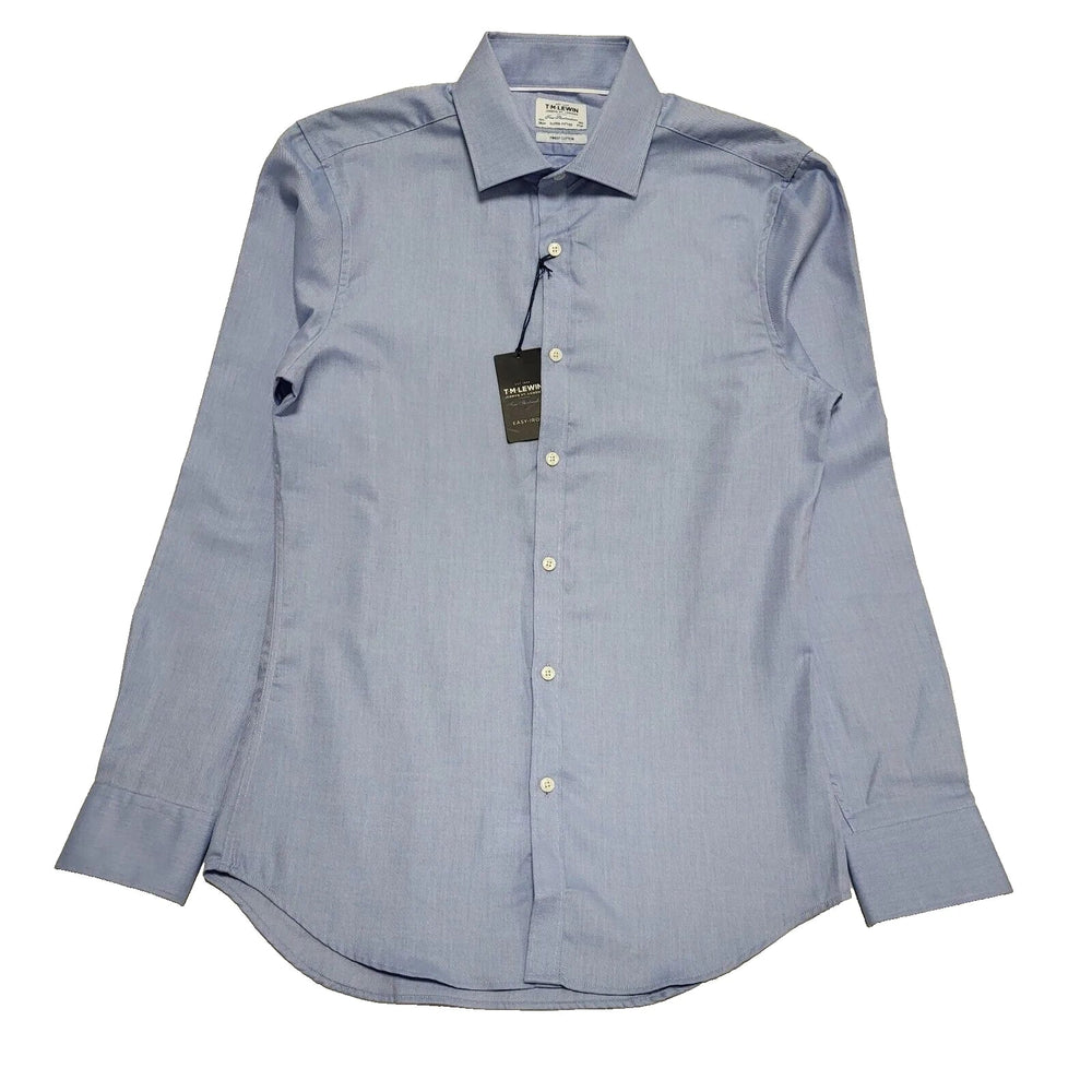 T.M.Lewin Blue Long Sleeve Fitted Shirt Men's UK XS H885