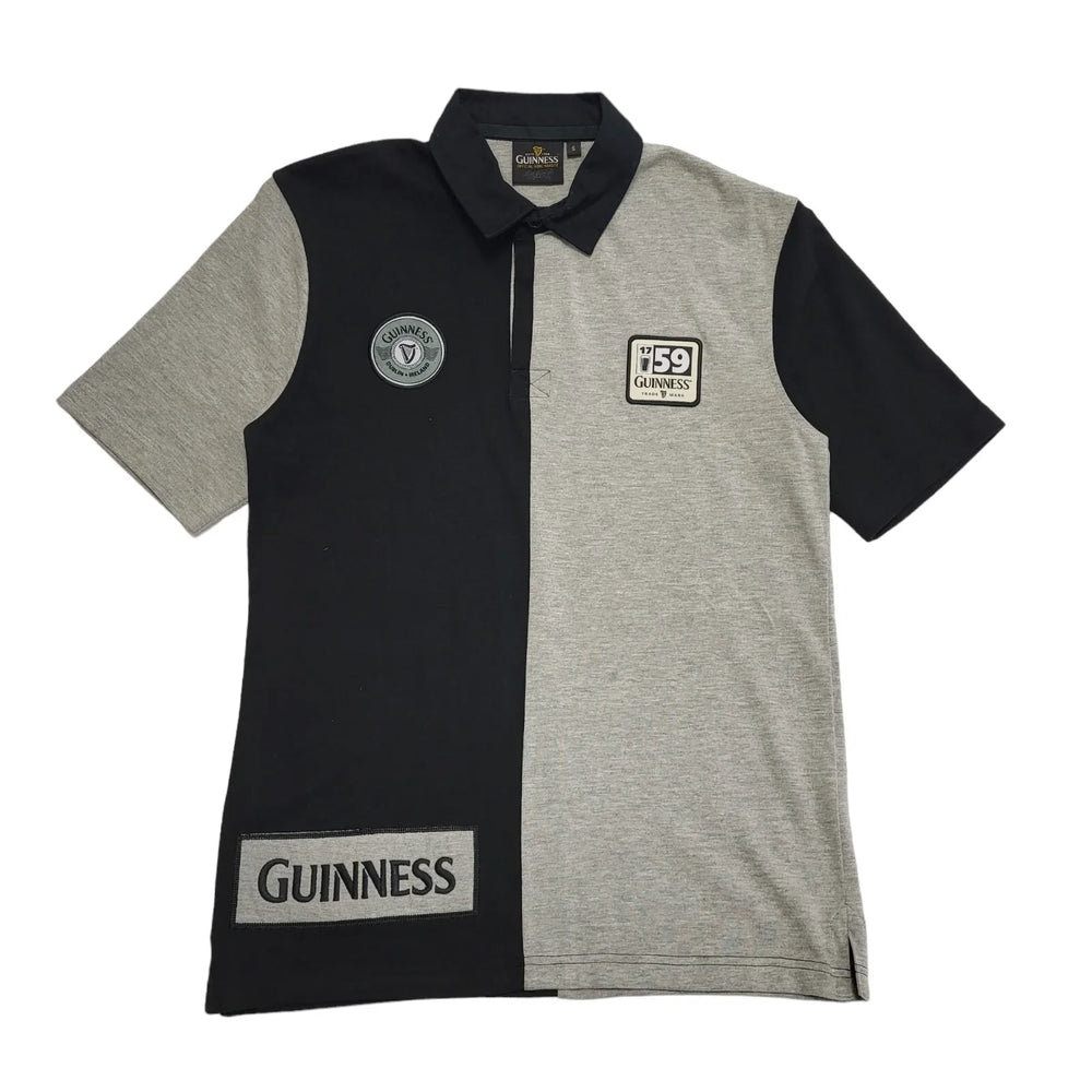 Guinness Grey & Black Polo Top Uk Men's Size Small DD313
