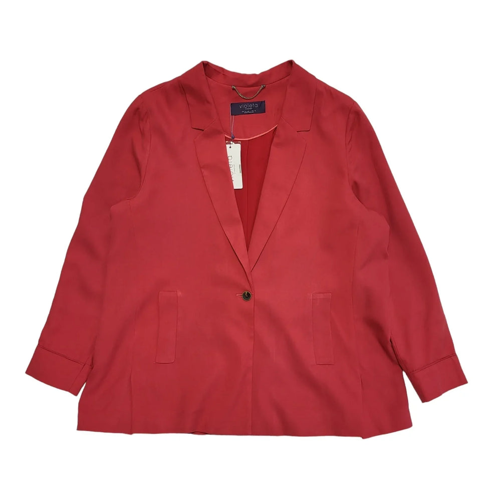 Violeta Mango Pink One Button Suit Blazer Jacket UK Women's XL Bnwt DD233
