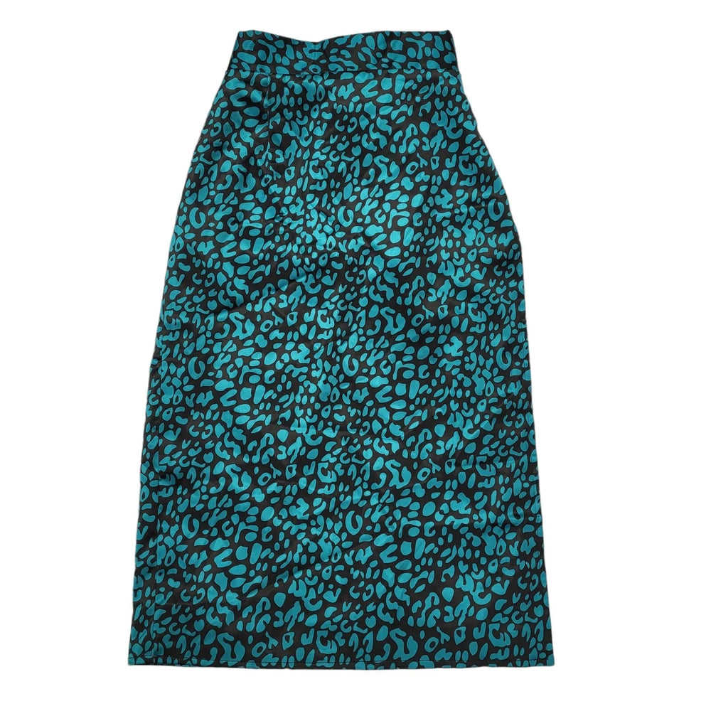 Haus Of Deck BNWT Green & Black Wrap Midi Skirt Womens UK Size 10 W28 BB410