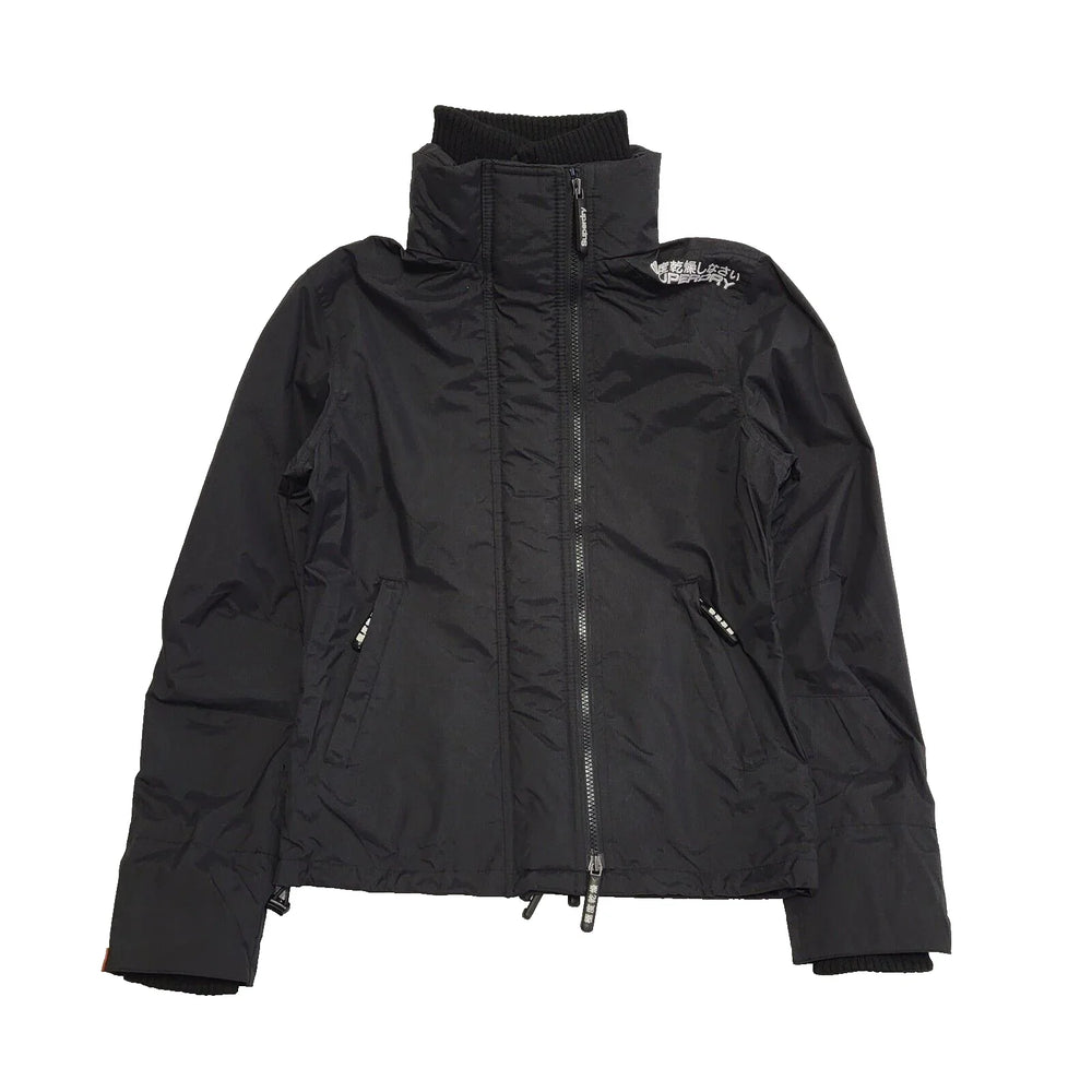 Superdry Double Black Label Black Zipped Jacket Uk Women's Size S L58