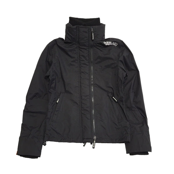 Superdry Double Black Label Black Zipped Jacket Uk Women's Size S L58