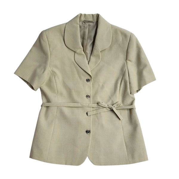 Katherine Hart Jacket Y2k Beige Short Sleeve UK Women's Size XL 14