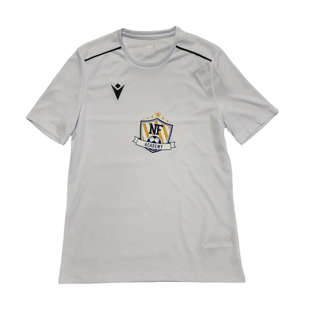 Macron White NF Academy Short Sleeve Sports T Shirt Uk Men's Size M Bnwt CC563