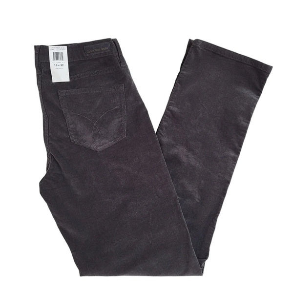 Calvin Klein Grey Straight Leg Corduroy Jeans UK Women's 10 W28 L32 Bnwt EE831